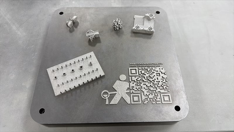 Platinum rhodium industrial components produced using 3D printing. Picture credit: Renishaw